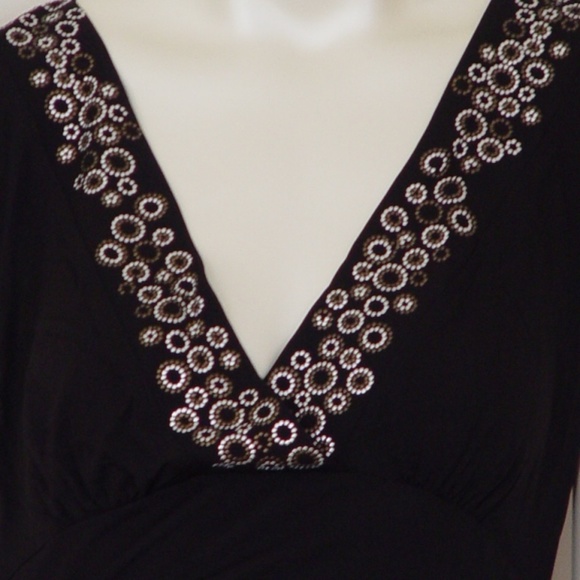 DAVID MEISTER EMBELLISHED NECKLINE DRESS - MEDIUM - Picture 3 of 5